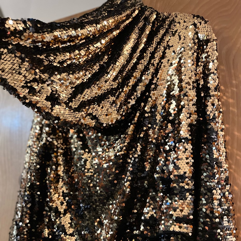 DASH (Kardashian) Gold Sequins Hoodie